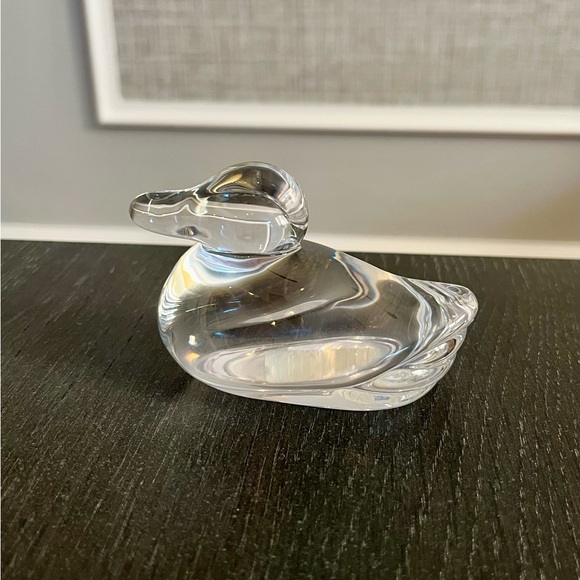 Atlantis Full Lead Crystal Clear Glass Duck Portugal Paperweight Figurine - Picture 2 of 3